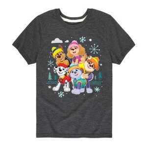 Boys' - Paw Patrol - Skye Everest Rubble Chase Marshall Winter Group Short Sleeve Graphic T-Shirt - 1 of 4