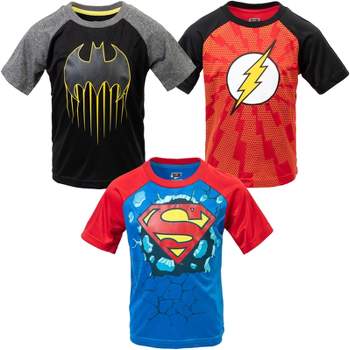 Dc Comics Justice : Athletic Flash Target Pack League T-shirt Batman Superman 3