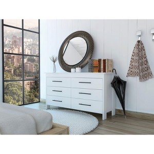 NicBex Stylish Wooden Dresser with 6 Spacious Drawers Minimalist Closet Storage with Superior Top for Bedroom, Living Room, Hallway - 1 of 4