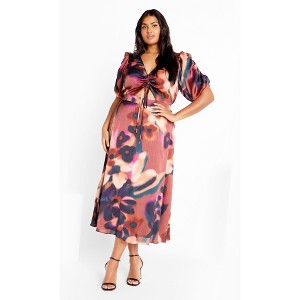 CITY CHIC | Women's Plus Size  Cammy Print Dress - dusky rose - 20W - 1 of 4