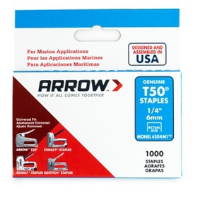 Arrow T50 Heavy Duty Monel Staples, 1/2Inches x 3/8Inches, 1000ct - 1 of 1