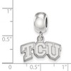 Black Bow Jewelry Sterling Silver Texas Christian Horned Frogs NCAA Bead Charm - 3 of 4