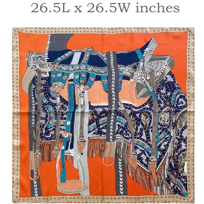 Wrapables Satin Neckerchief Square Scarf 26.5 x 26.5 Inches, Saddle Orange - image 2