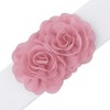 INSPIRE CHIC Women's Large Chiffon Rose Double-Flower Elastic Stretch Wide Corset Waist Belt 1 Pc - 2 of 4