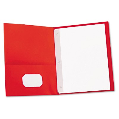 Universal Two-Pocket Portfolios w/Tang Fasteners 11 x 8-1/2 Red 25/Box 57118