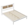 Queen Bed Frame, Wooden Platform Bed With Natural Rattan Headboard, Modern Minimalist Bed Frame With 12 Slats For Bedroom, Easy Assembly - 4 of 4