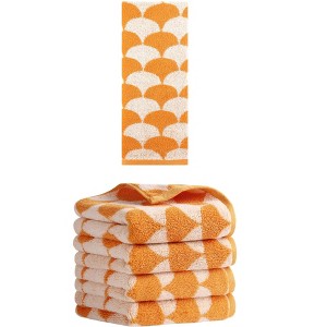 REGALWOVEN 5 Pack Cotton Soft Absorbent Geometric Pattern Hand Towels 13" x 29" - 1 of 4