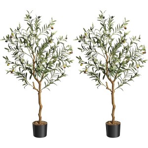 Artificial Olive Trees,  for Home Office Living Room Decoration, Indoor Fake Potted Trees with Natural Wood Trunk and Lifelike Fruits - 1 of 4