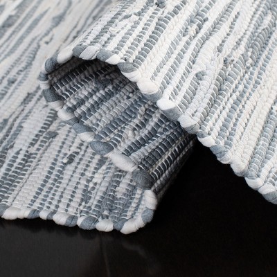 Montauk Silver Handwoven Cotton Runner Rug