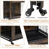 Dog Crate Furniture with 2 Doors, Wooden Kennel Furniture, Small Dog Crates with Wheels, End Table Dog Cage - 2 of 4