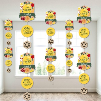 Big Dot of Happiness Sukkot - Sukkah Holiday DIY Dangler Backdrop - Hanging Vertical Decorations - 30 Pieces