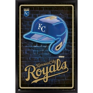 Trends International MLB Kansas City Royals - Neon Helmet 23 Framed Wall Poster Prints - 1 of 4
