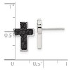 Chisel Stainless Steel Brushed Polished and Textured Black IP-plated Cross Stud Earrings - 4 of 4