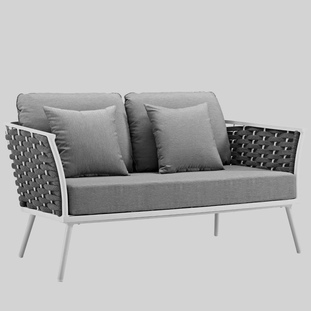 Stance Outdoor Patio Aluminum Loveseat White Modway