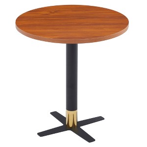 LeisureMod Vail Round Dining Table – MDF Top with Black X-Shaped Steel Base, Modern Kitchen, Dining Room, Bistro, or Pub Table for Contemporary Spaces - 1 of 4