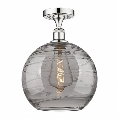 Athens Deco Swirl - 1 Light Semi-Flush Mount In Industrial Style-13.5 Inches Tall and 12 Inches Wide