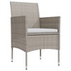 vidaXL Patio Dining Set Outdoor Dining Set Table and Chair Set for Garden - Beige and Black 55.1" Table Length 4 Items - 3 of 4
