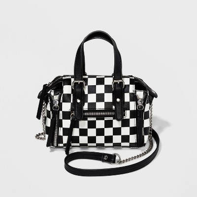 black and white checkered crossbody