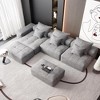 Oversized 170.08" Sparkling Chenille Tufted Modular Sectional Sofa with 6 Pillows, No Assembly and 6 PCS DIY Combination - 3 of 4