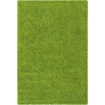 Handmade Green Synthetic Shag Kids' 4' x 6' Rug