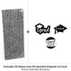 Big Dot of Happiness Black and White 2024 Graduation Paper Straw Decor - Party Striped Decorative Straws - Set of 24 - 3 of 4