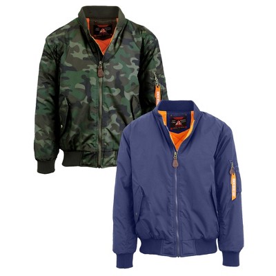Spire By Galaxy Men's Heavyweight MA-1 Bomber Flight Jacket-2 Pack