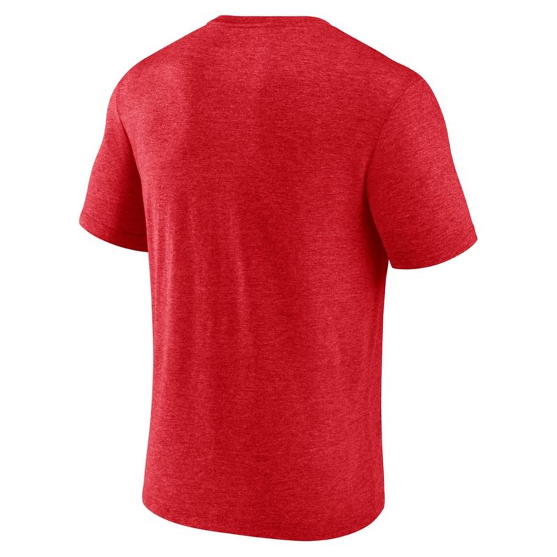MLS New York Red Bulls Men&#39;s Gray Short Sleeve Triblend Chest Logo T-Shirt, 3 of 4