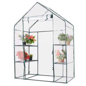 Costway Portable Mini Walk In Outdoor 3 Tier 6 Shelves Greenhouse - 1 of 4