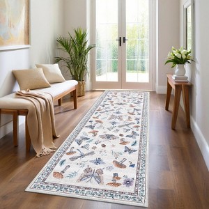 Area Rugs for Living Room Modern Insect Rug Mushroom Pattern Rug Soft Washable Non Slip Low Pile Rug - 1 of 4