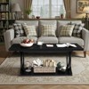 Bekrvio 2-Tier Coffee Table with Storage, 41.7" Rectangular Wood Center Table with Geometric Metal Legs for Living Room, Modern Home Office Decor - 4 of 4