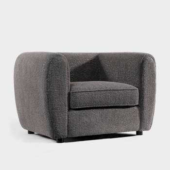 HOMES: Inside + Out Sunhaven Contemporary Boucle Fabric Deep Barrel Accent Armchair