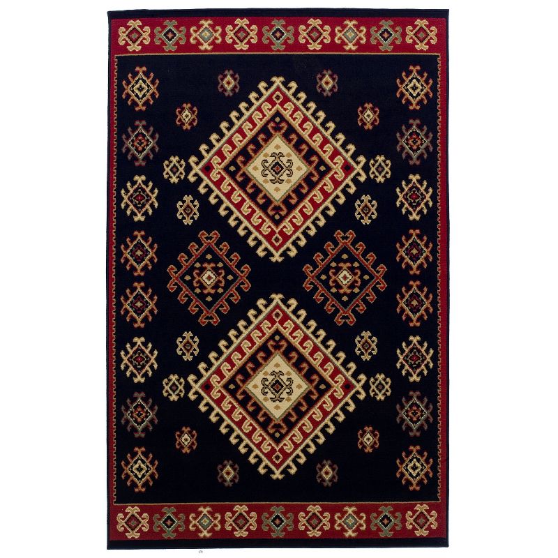 Diamond Geometric Modern Floral Bohemian Rustic Plush and Durable Power-Loomed Indoor Area Rug by Blue Nile Mills, 1 of 5