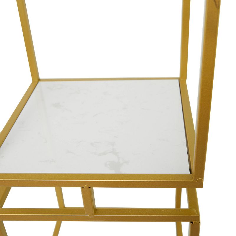 Glam Metal Marble Square Shelving Unit 3 Tier Gold - Olivia &#38; May, 5 of 7