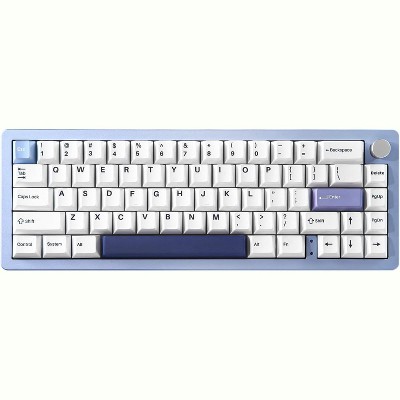 YUNZII AL66 Wireless Mechanical Keyboard,65% Knob Control Aluminum Gaming Keyboard, Gasket Mounted RGB Keyboard (Milk Switch, Blue)