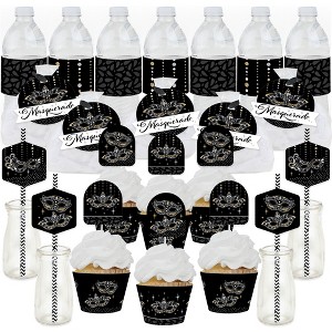Big Dot of Happiness Masquerade - Mask Party Favors and Cupcake Kit - Fabulous Favor Party Pack - 100 Pieces - 1 of 4