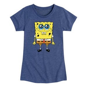 Girls' - SpongeBob SquarePants - Spongebob Big Eyes Fitted Short Sleeve Graphic T-Shirt - 1 of 4