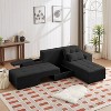VYNXARIA Convertible 3 in 1 Sleeper Sofa and Sectional Sofa with 4 Storage Space for Living Room,Corduroy Couch With 4 pillows,Corduroy£¬Black - 2 of 4