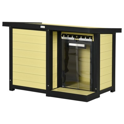 UbMelt Dog House with Flip Top Waterproof Dopg Kennel PVC Plastic Pet Shelter Cage for Small MediumDogs,Yellow