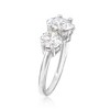 Ross-Simons 4.00 ct. t.w. CZ 3-Stone Ring in 14kt White Gold - 4 of 4