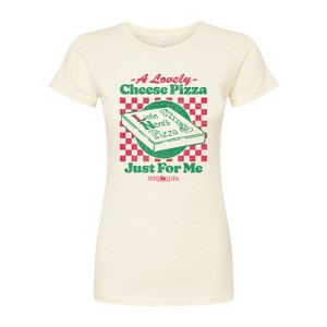 Women's - Home Alone - Lovely Cheese Pizza Just For Me-Juniors Fitted Graphic T-Shirt Fitted Graphic T-Shirt - 1 of 2