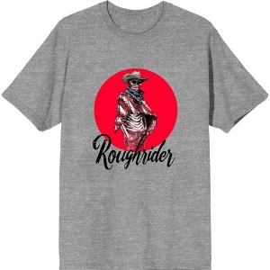 Cowboy Skeleton "Roughrider" Adult Crew Neck Short Sleeve Tee - 1 of 2