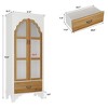 FUFU&GAGA Classic White Corner Cabinet with Intricate Carvings and Arched Glass Doors - 3 of 4