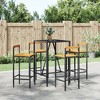 vidaXL Garden Bar Set Black Poly Rattan Medium Tough Garden Bar Set - Black 27.6" Table Length 4 - 2 of 4