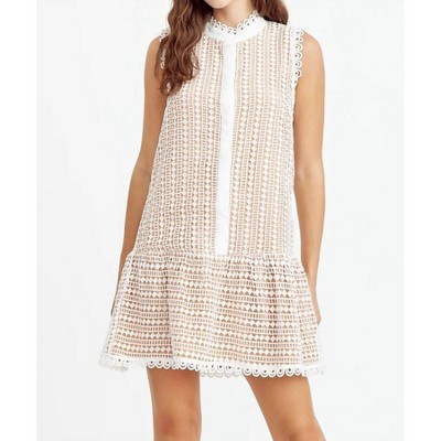 Women's Charlotte Shirt Lace Mini Dress - adelyn rae