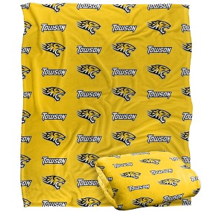 Towson University Logo Pattern Silky 50x60 Blanket, 1 Sided 50x60 - 1 of 4