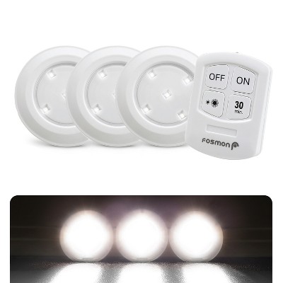 Fosmon Wireless Led Puck Light With Remote Control (battery Powered ...