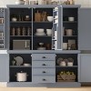 Kitchen Pantry Cabinet with Drawers and Adjustable Shelves, Wooden Storage Cupboard with Doors for Dining Room or Kitchen-The Pop Home - 2 of 4