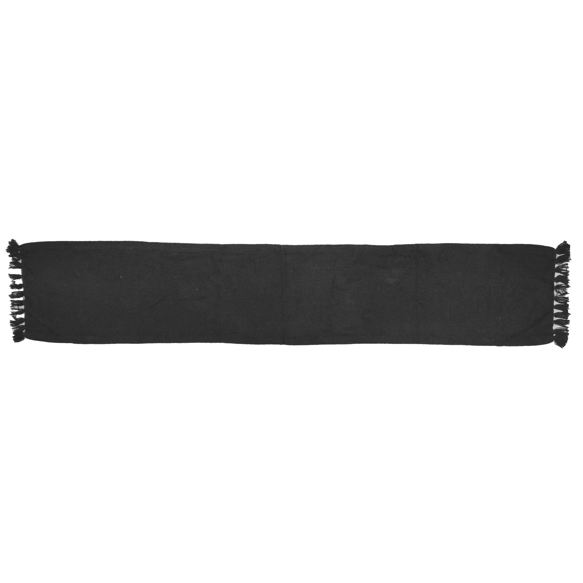 90" x 20" Cotton Textured Table Runner Black - Threshold™: Traditional Solid Rectangle, Machine Washable, Fall Decor