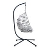 Infurnic Patio Swings Heavy Duty Iron Hanging Chair with Wicker Weave, Single Person Swing for Indoor and Outdoor, Gray, 37"*36.61"*78.74" - 4 of 4