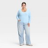 Women's Slim Fit Long Sleeve Scoop Neck Ribbed T-Shirt - Universal Thread™ - 3 of 3